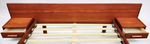 REFINISHED Mid Century Modern Teak Queen Bed w Floating Nightstands 11