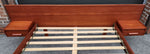 REFINISHED Mid Century Modern Teak Queen Bed w Floating Nightstands 12