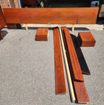 REFINISHED Mid Century Modern teak queen bed w floating nightstands & 2 dressers 12