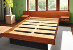 REFINISHED Mid Century Modern teak queen bed w floating nightstands & 2 dressers 8