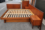RESTORED Mid Century Modern Teak Queen Bed w Nightstands & 2 Dressers 3