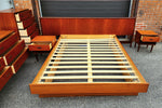 RESTORED Mid Century Modern Teak Queen Bed w Nightstands & 2 Dressers 7