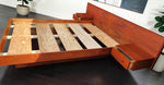 REFINISHED Mid Century Modern Teak Bed w Floating Nightstands Queen 3