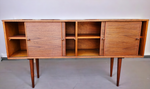 REFINISHED Mid Century Modern Teak Cabinet Narrow 61.5