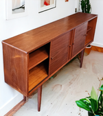 REFINISHED Mid Century Modern Teak Cabinet Narrow 61.5