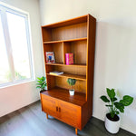 REFINISHED Danish Mid Century Modern Teak Cabinet w Shelving 2