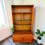 REFINISHED Danish Mid Century Modern Teak Cabinet w Shelving 10