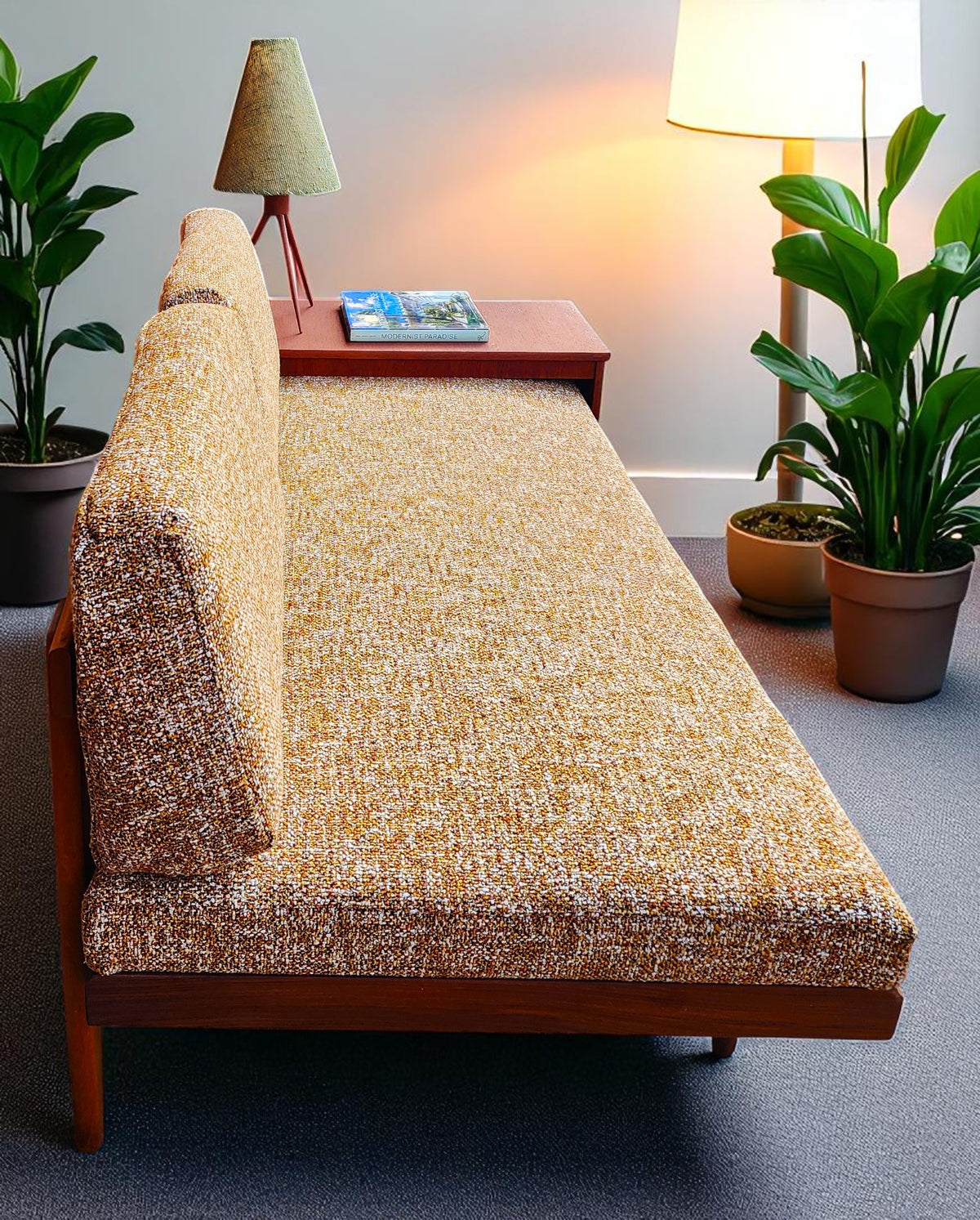 REFINISHED REUPHOLSTERED MCM Teak Svanette Daybed by Ingmar Relling for Ekornes