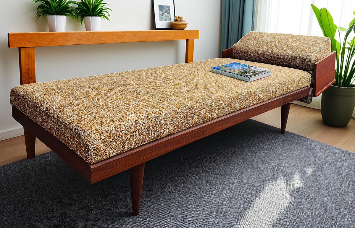 REFINISHED REUPHOLSTERED MCM Teak Svanette Daybed by Ingmar Relling for Ekornes