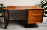 REFINISHED Mid Century Modern Teak Desk by RS Associates 4 ft 1