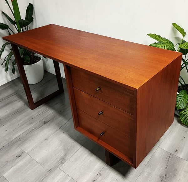 REFINISHED Mid Century Modern Teak Desk by RS Associates 4 ft