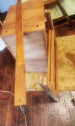 REFINISHED Mid Century Modern Teak Desk w Two Pedestals Free-Standing 65
