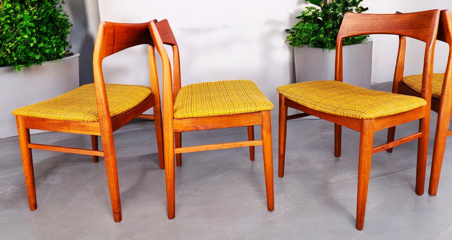 6 RESTORED Danish Mid Century Modern Teak Chairs Model 59 by Henning Kjaernulf