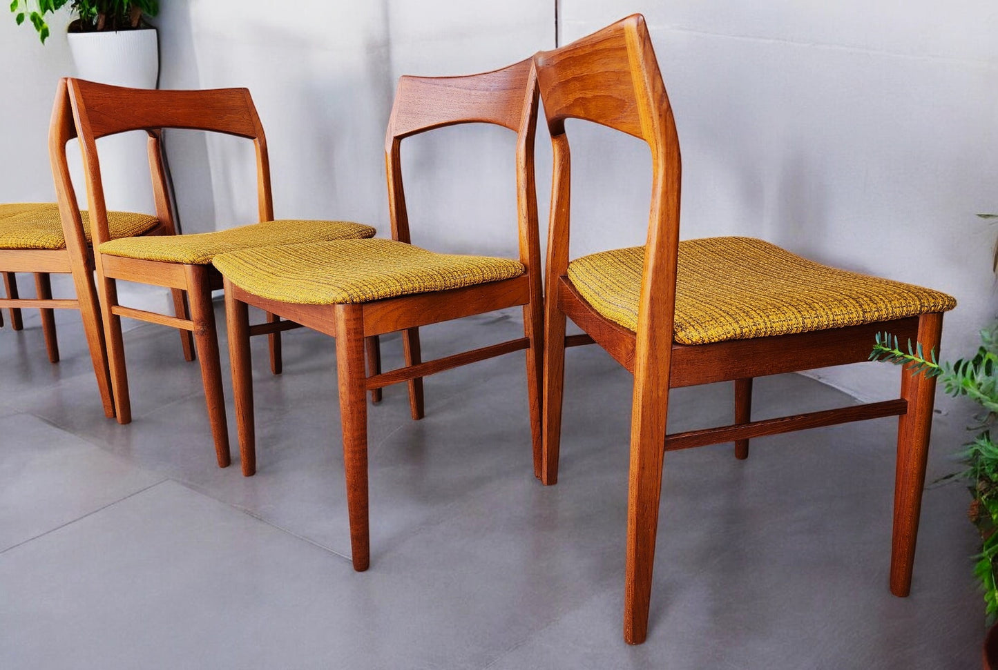 6 RESTORED Danish Mid Century Modern Teak Chairs Model 59 by Henning Kjaernulf