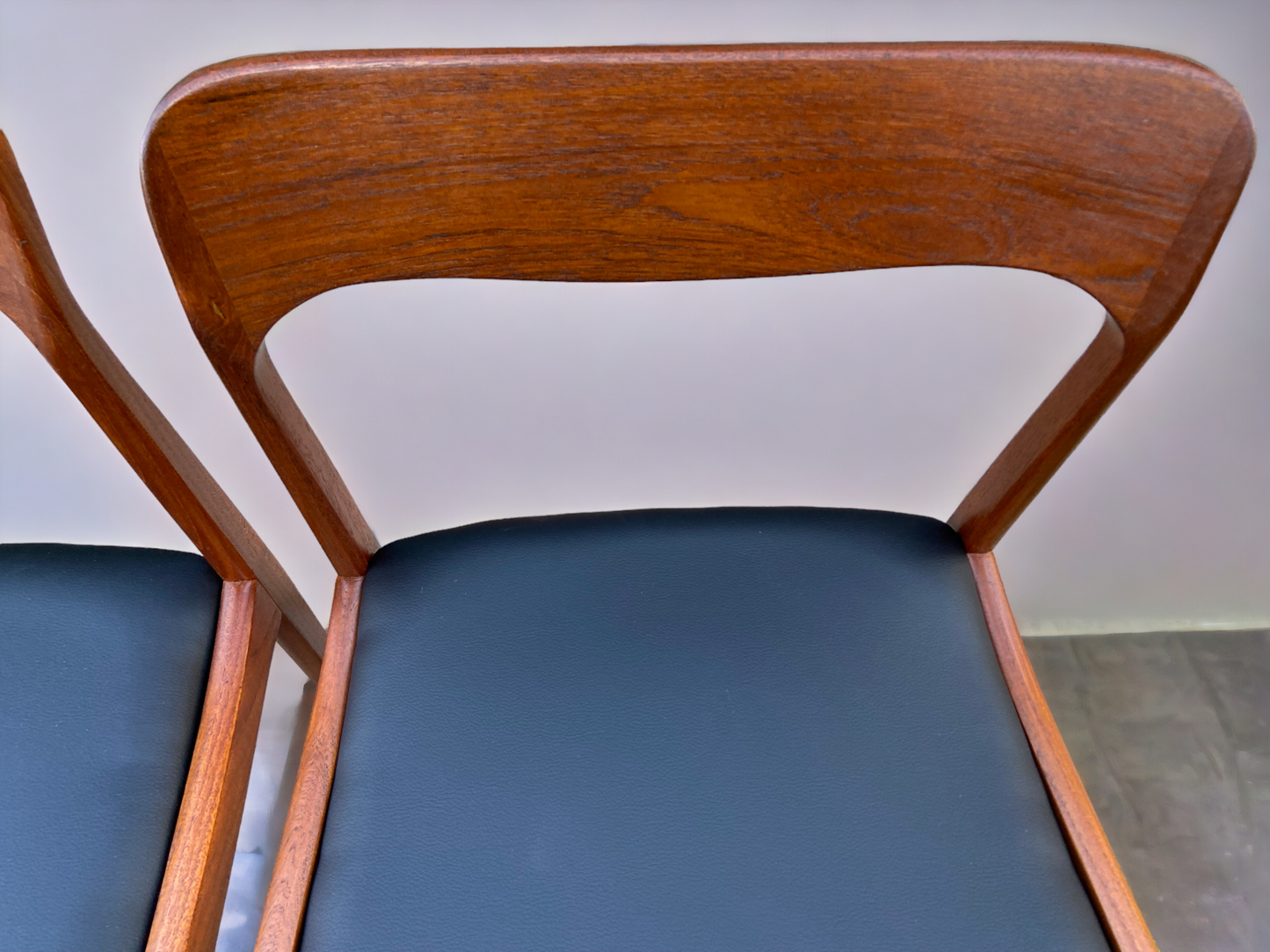 4 REFINISHED Danish Mid Century Modern Teak Chairs, Moller style