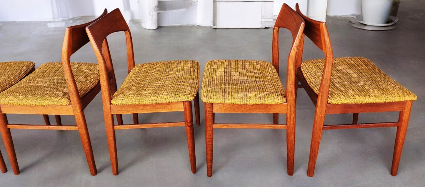 6 RESTORED Danish Mid Century Modern Teak Chairs Model 59 by Henning Kjaernulf