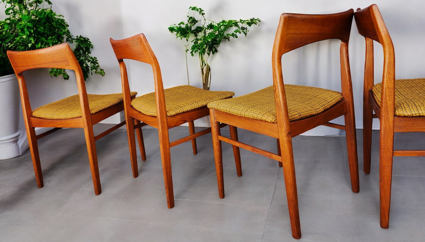 6 RESTORED Danish Mid Century Modern Teak Chairs Model 59 by Henning Kjaernulf