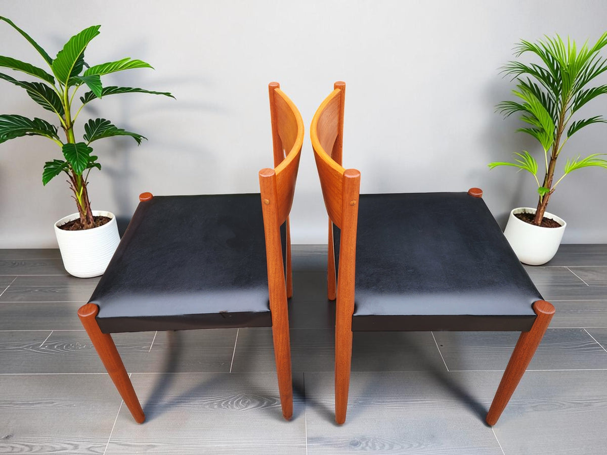 2 REFINISHED Danish MCM Teak Chairs by P. Volther for Frem Rojle