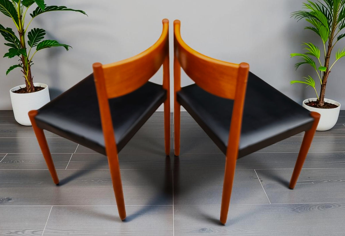 2 REFINISHED Danish MCM Teak Chairs by P. Volther for Frem Rojle