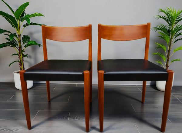2 REFINISHED Danish MCM Teak Chairs by P. Volther for Frem Rojle