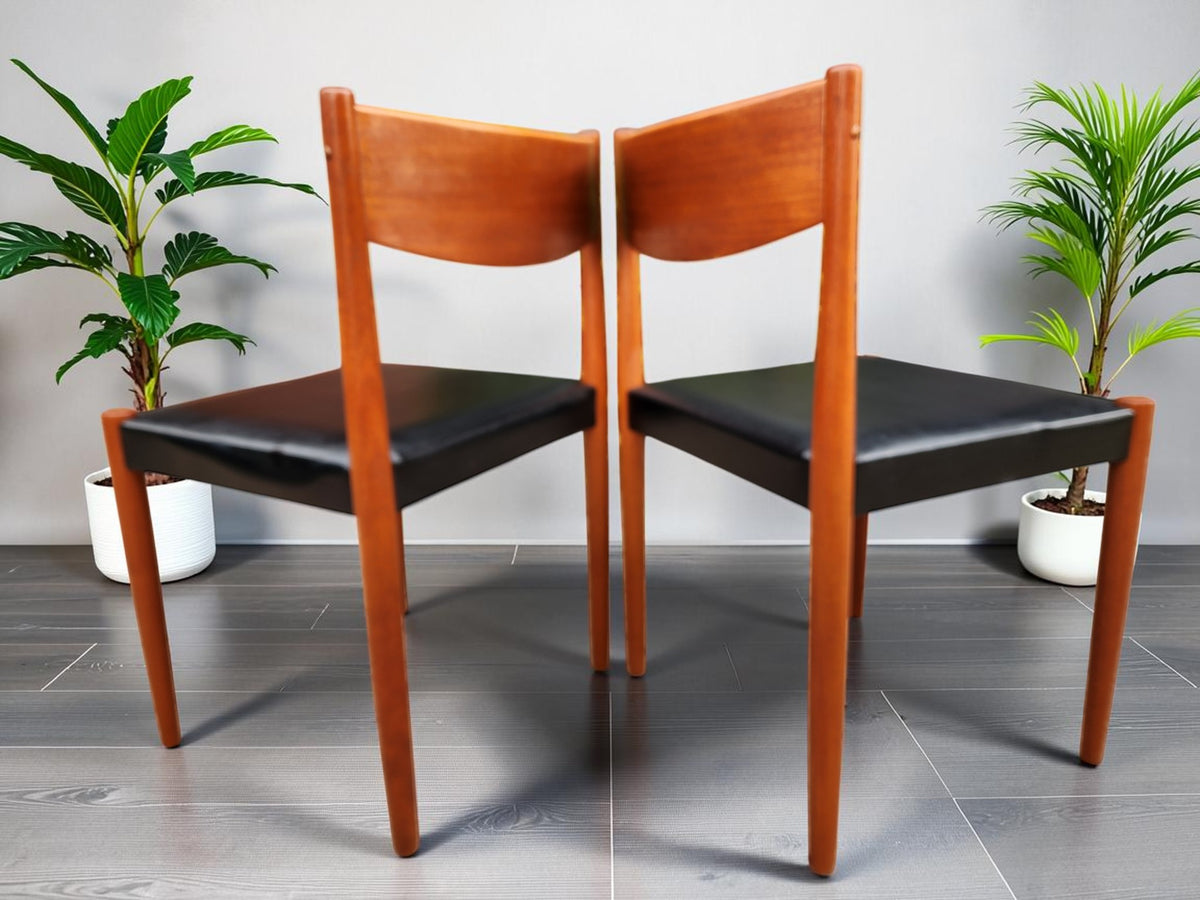 2 REFINISHED Danish MCM Teak Chairs by P. Volther for Frem Rojle
