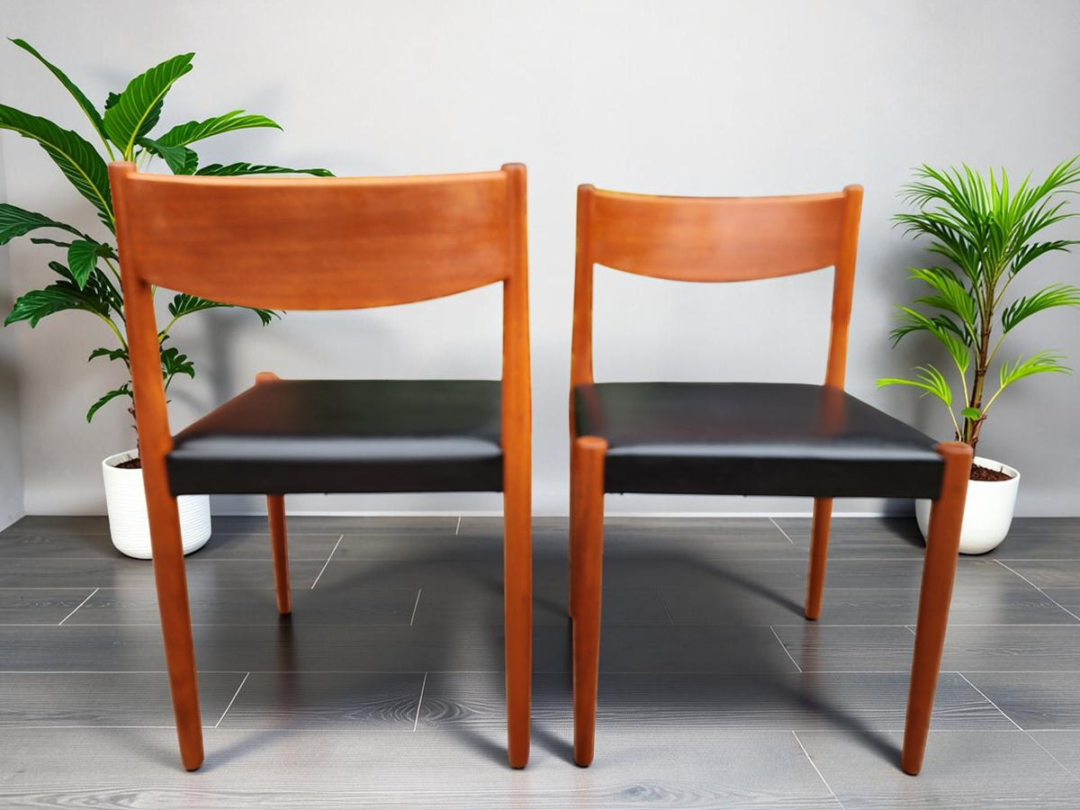 2 REFINISHED Danish MCM Teak Chairs by P. Volther for Frem Rojle