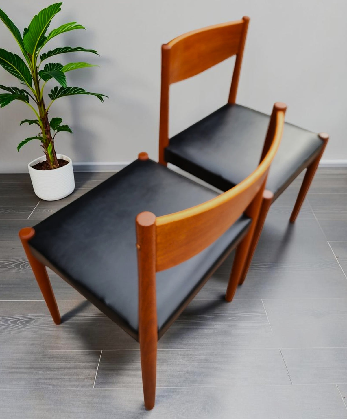 2 REFINISHED Danish MCM Teak Chairs by P. Volther for Frem Rojle