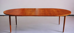 REFINISHED Danish Mid Century Modern Teak Table Oval w 2 Leaves 60