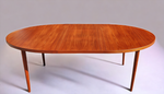 REFINISHED Danish Mid Century Modern Teak Table Oval w 2 Leaves 60
