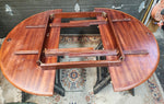 REFINISHED Mid Century Modern Teak Table Round w Leaf 42