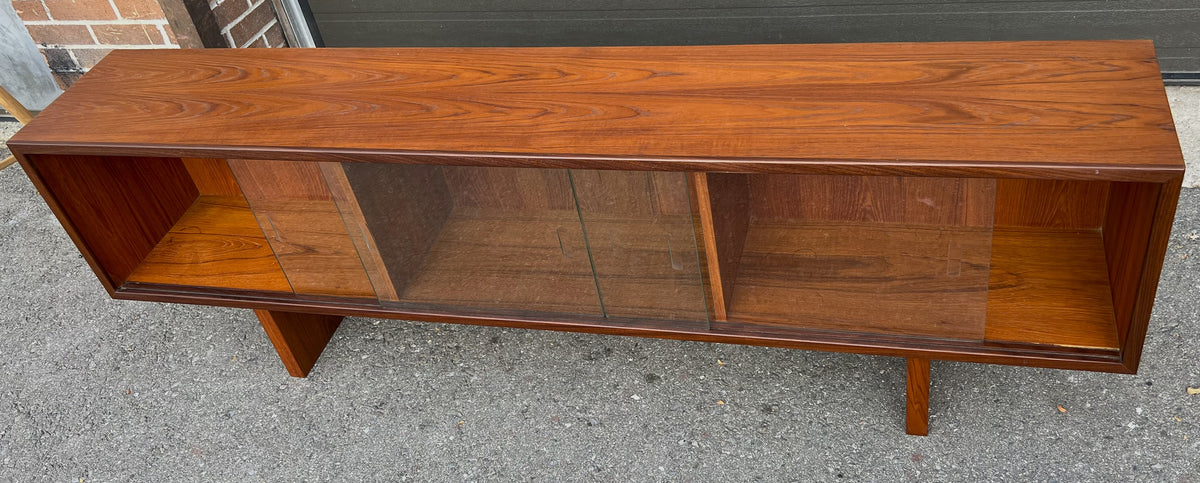 RESTORED Mid Century Modern Teak Bookcase Display TV Media Console 72