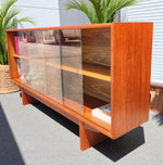 REFINISHED Mid Century Modern Teak Display Bookcase TV Media Console 5 ft 2