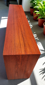 REFINISHED Mid Century Modern Teak Display Bookcase TV Media Console 5 ft 4