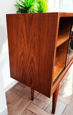 REFINISHED Mid Century Modern Teak Display Bookcase 12