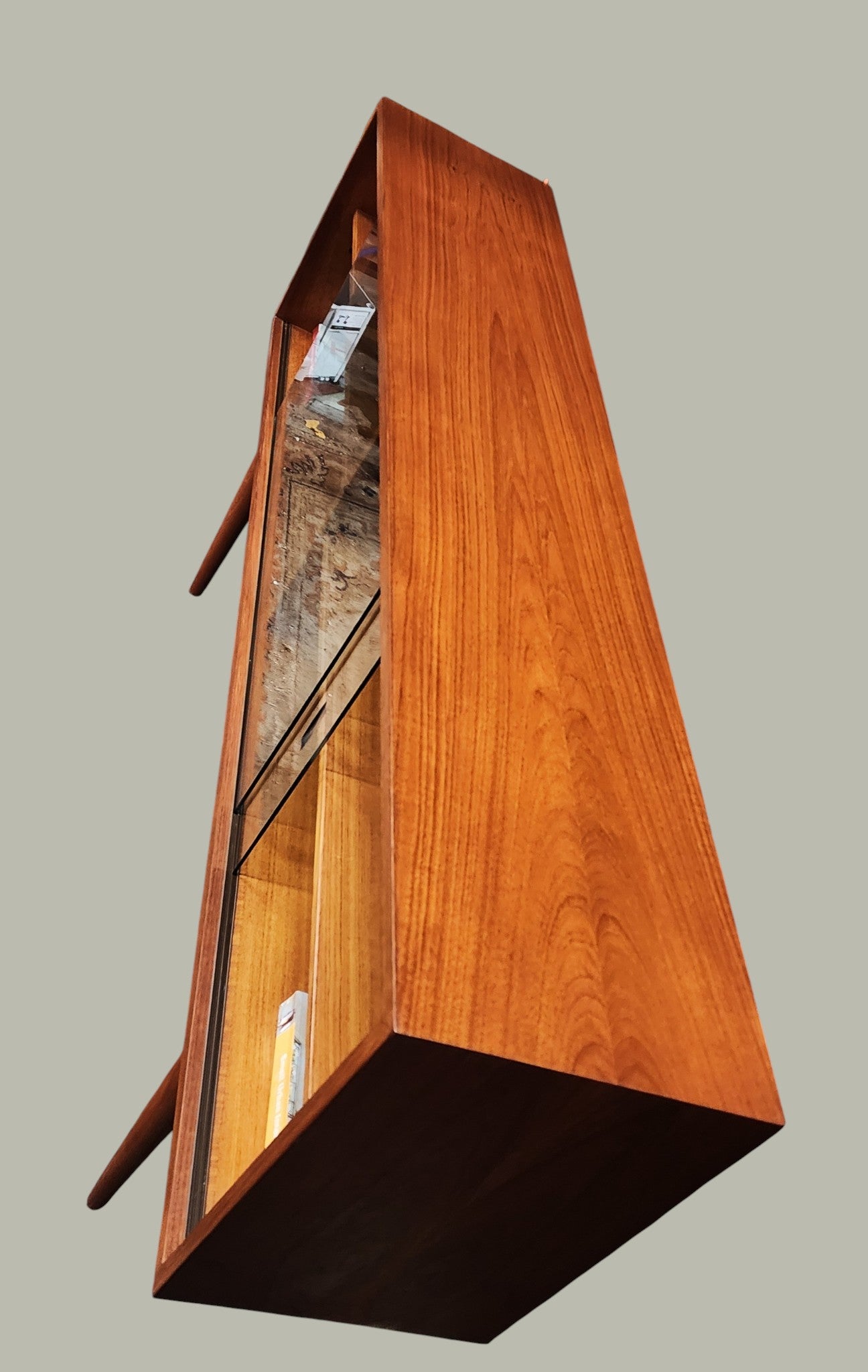 REFINISHED Mid Century Modern Teak Display Bookcase