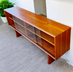 REFINISHED Mid Century Modern Teak Bookcase Display TV Media Console 5 ft 4