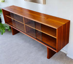 REFINISHED Mid Century Modern Teak Bookcase Display TV Media Console 5 ft 7