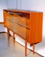 REFINISHED Mid Century Modern Teak Display Bookcase 71.5
