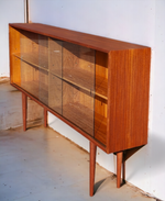 REFINISHED Mid Century Modern Teak Display Bookcase 71.5