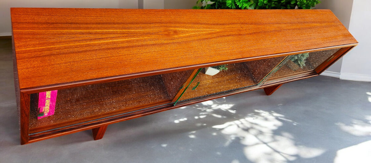 REFINISHED Mid Century Modern Teak TV Console/ Bookcase by RS Associates 72