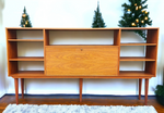 REFINISHED Danish MCM Teak China Cabinet/ Display with Bar 6 ft narrow 5