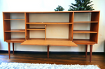 REFINISHED Danish MCM Teak China Cabinet/ Display with Bar 6 ft narrow 7