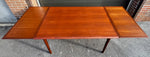 REFINISHED Danish Mid Century Modern Teak Table Draw Leaf, 53