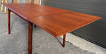 REFINISHED Danish Mid Century Modern Teak Table Draw Leaf, 53
