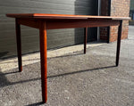 REFINISHED Danish Mid Century Modern Teak Table Draw Leaf, 53