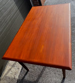 REFINISHED Danish Mid Century Modern Teak Table Draw Leaf, 53