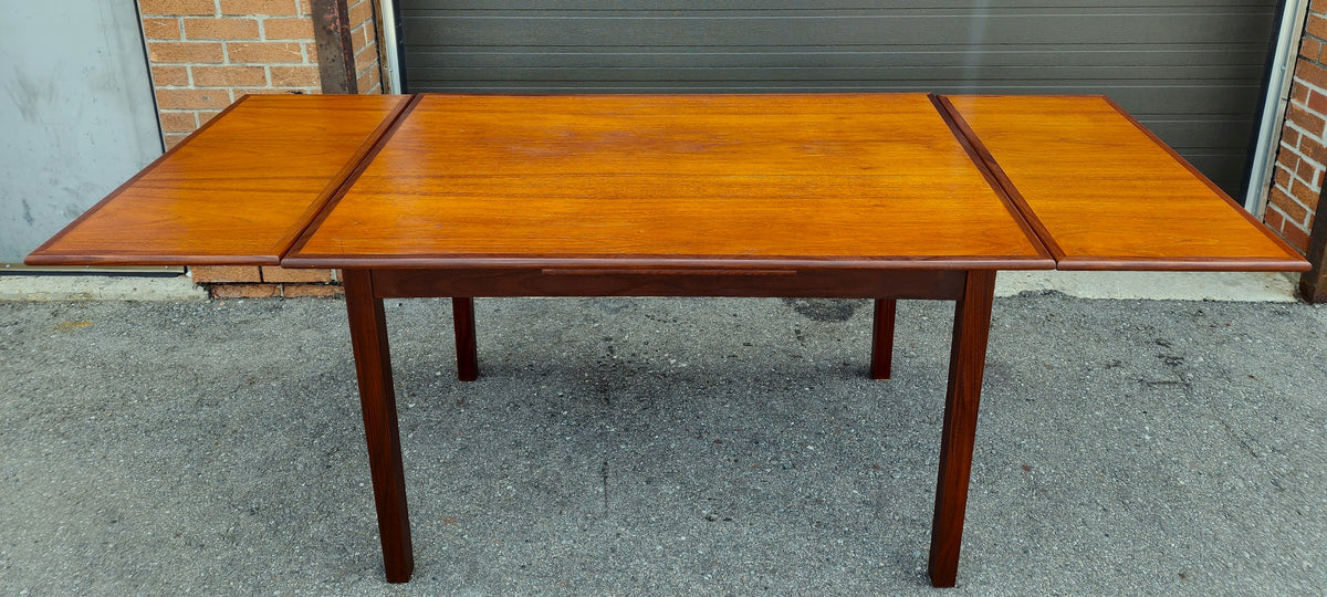 REFINISHED Mid Century Modern Teak Extension Dining Table or Desk 51