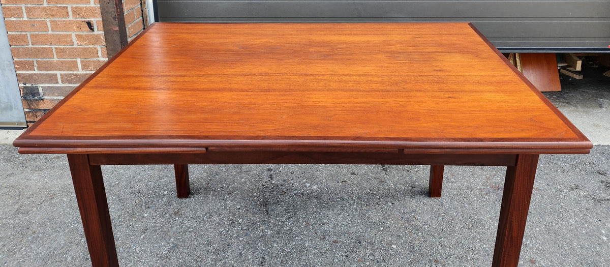 REFINISHED Mid Century Modern Teak Extension Dining Table or Desk 51
