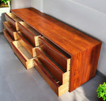 REFINISHED Mid-Century Modern Teak 9 Drawers Dresser 9