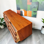 REFINISHED Mid Century Modern Teak Dresser w 9 Drawers 6